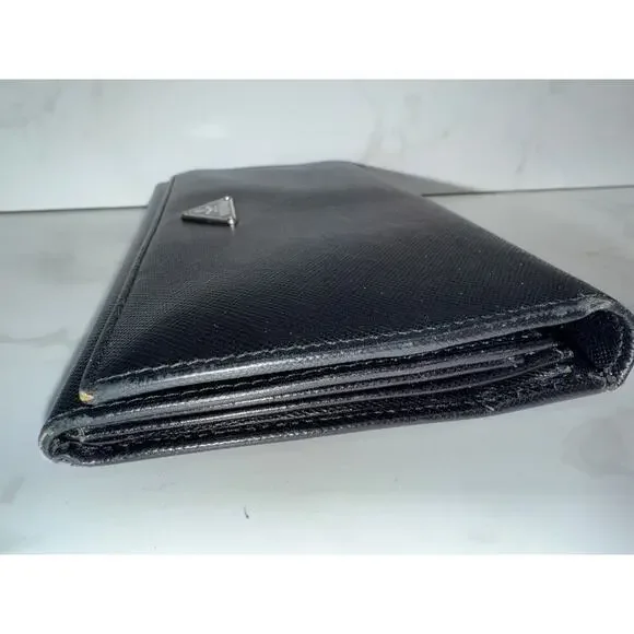 Prada Saffiano Continental Flap Wallet in Black - Picture 12 of 12